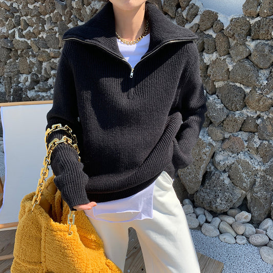 Pull Zippé Élégance Moderne