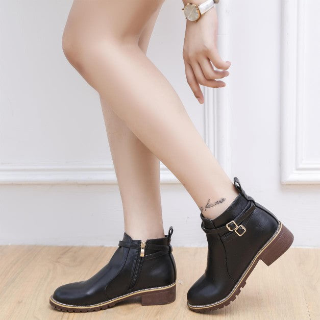 Bottines Chic Urbain en Cuir
