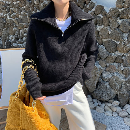 Pull Zippé Élégance Moderne